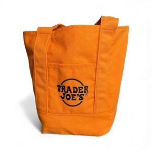 Trader Joe's Limited Mini Halloween Orange Canvas Tote‎ Bag NWOT